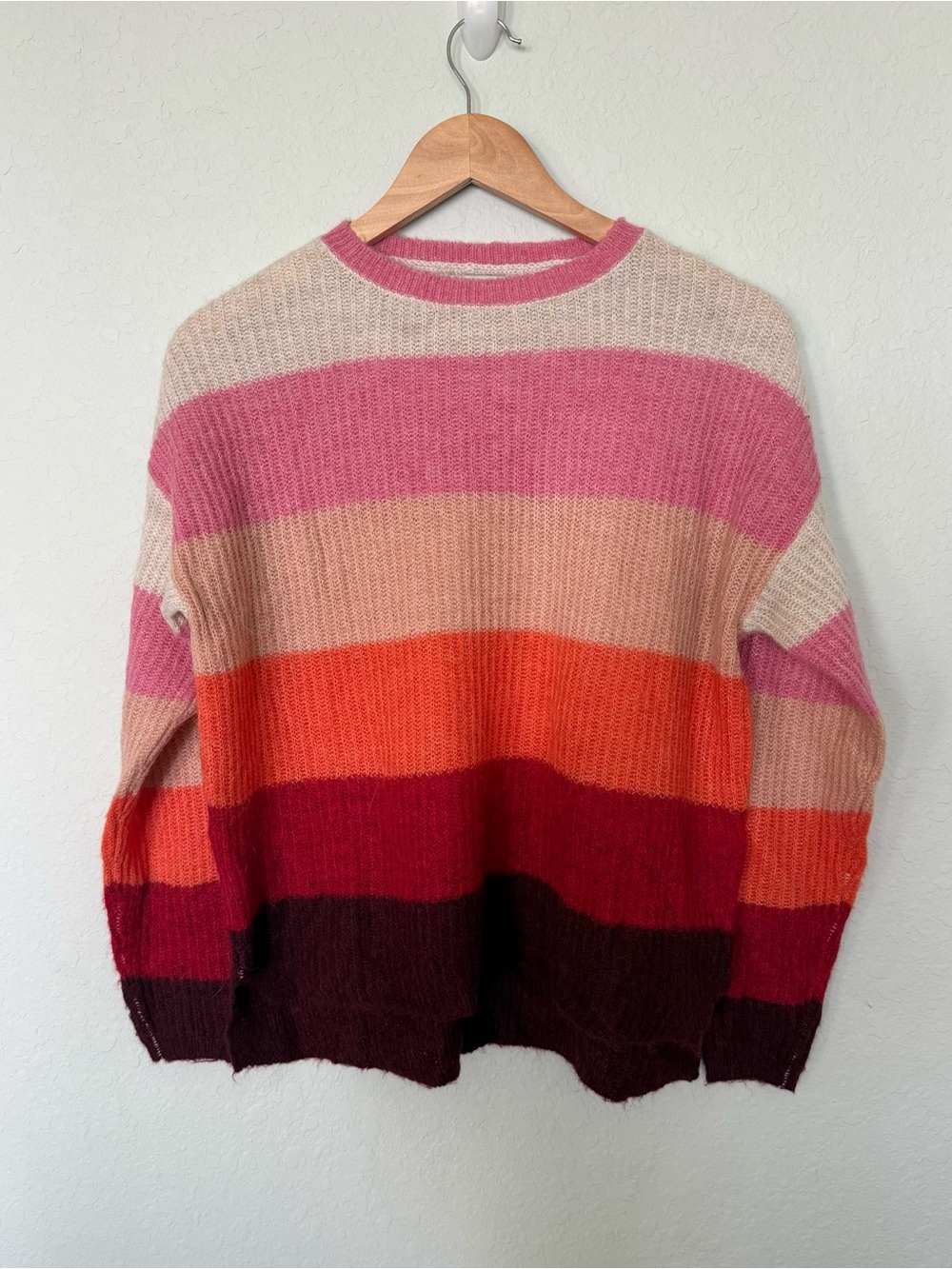 Silverflint Alpaca Wool Blend Striped Crewneck Sweater